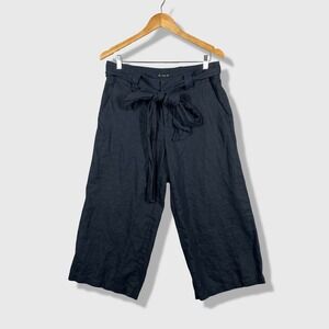 London Jean The Marisa Fit Linen Pants Women 8 Coastal Lagenlook Minimalist